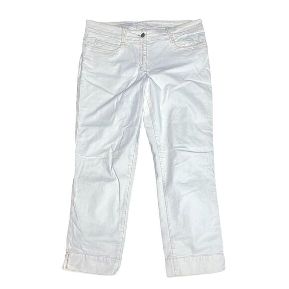 Eileen fisher jeans white cream color crop length high rise - Picture 1 of 5